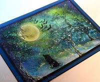 Karten-Kunst Kaarst, Gru&szlig;karten Kaarst, Atelier Sylwia Napora, M&auml;rchenwald, Halloween Gru&szlig;karte
